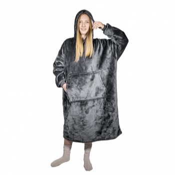 HomeLife Televízna mikina s kapucňou HOODIE sivá 88 x 112 cm 88112H
